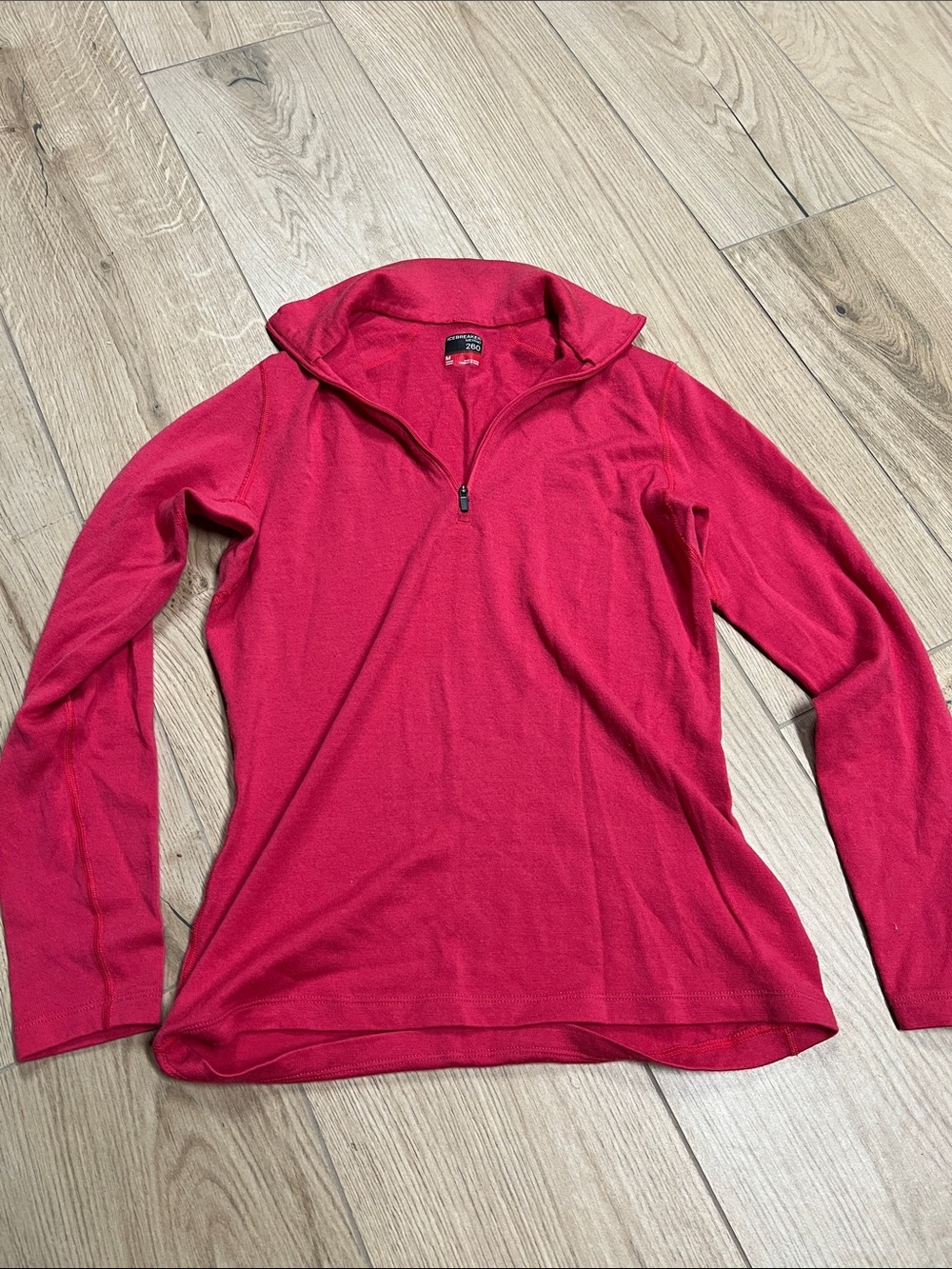 Icebreaker Women's pinkish Red V-Neck Quarter-Zip Sweater